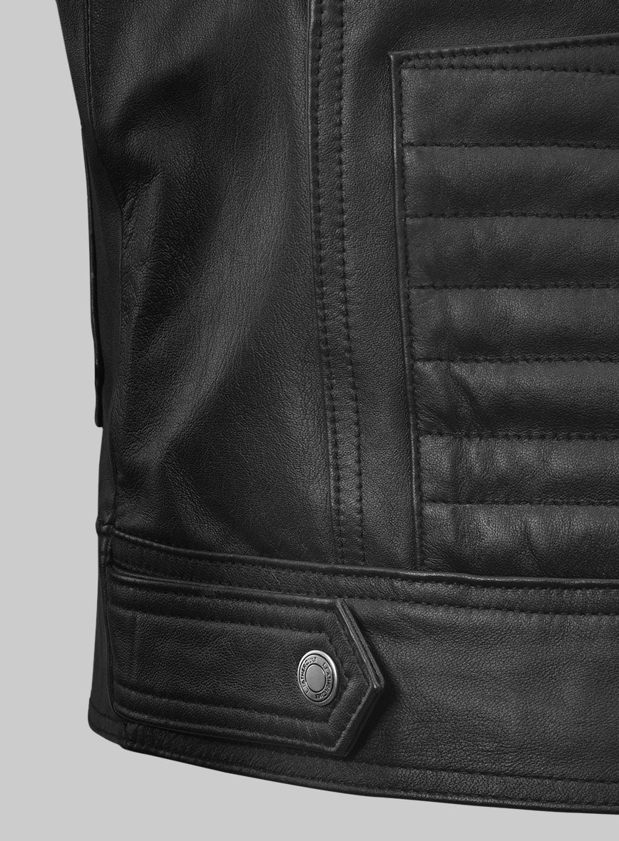 Dargee Black Biker Leather Vest - Image 5