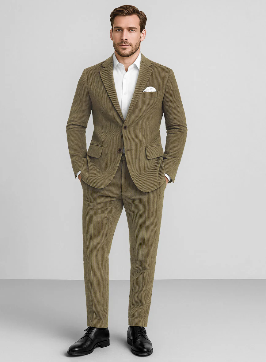 Dark Beige Corduroy Suit
