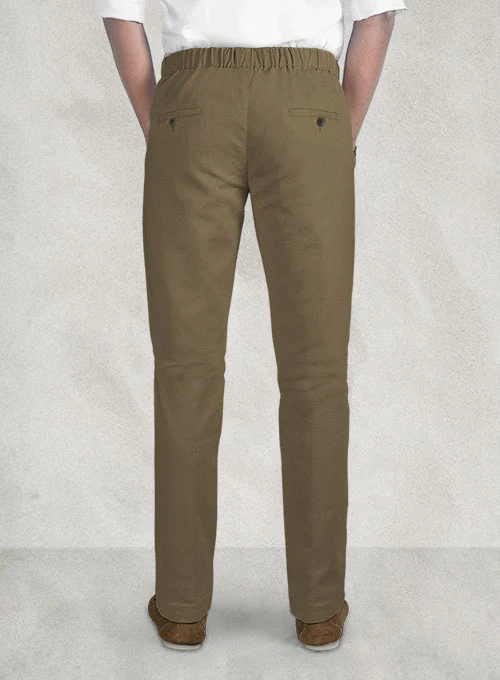 Easy Pants Dark Beige Cotton Canvas - Image 3
