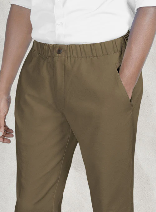 Easy Pants Dark Beige Cotton Canvas - Image 4