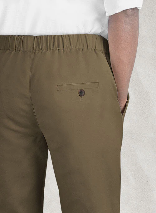 Easy Pants Dark Beige Cotton Canvas - Image 5