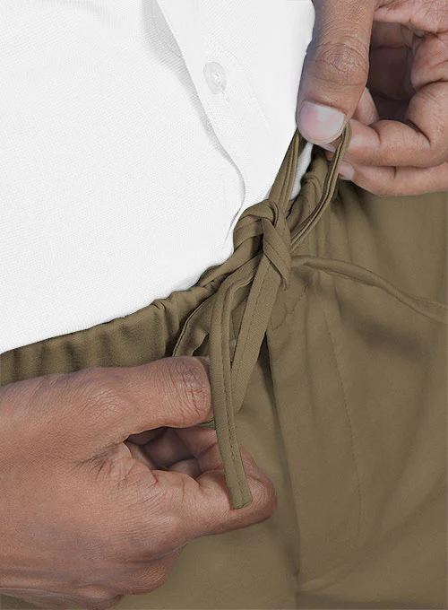 Easy Pants Dark Beige Cotton Canvas - Image 6