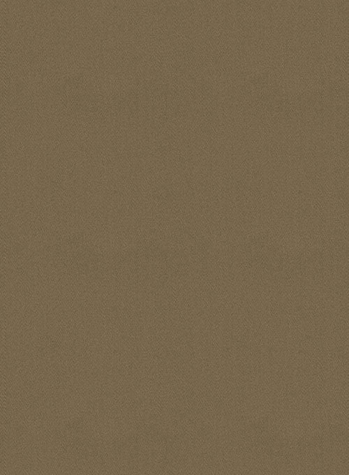 Washed Dark Beige Feather Cotton Canvas Stretch Chino Pants - Image 3