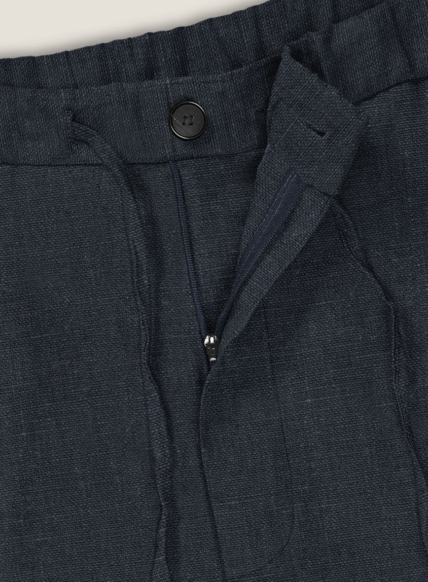 Dark Blue Linen Shorts - Image 5