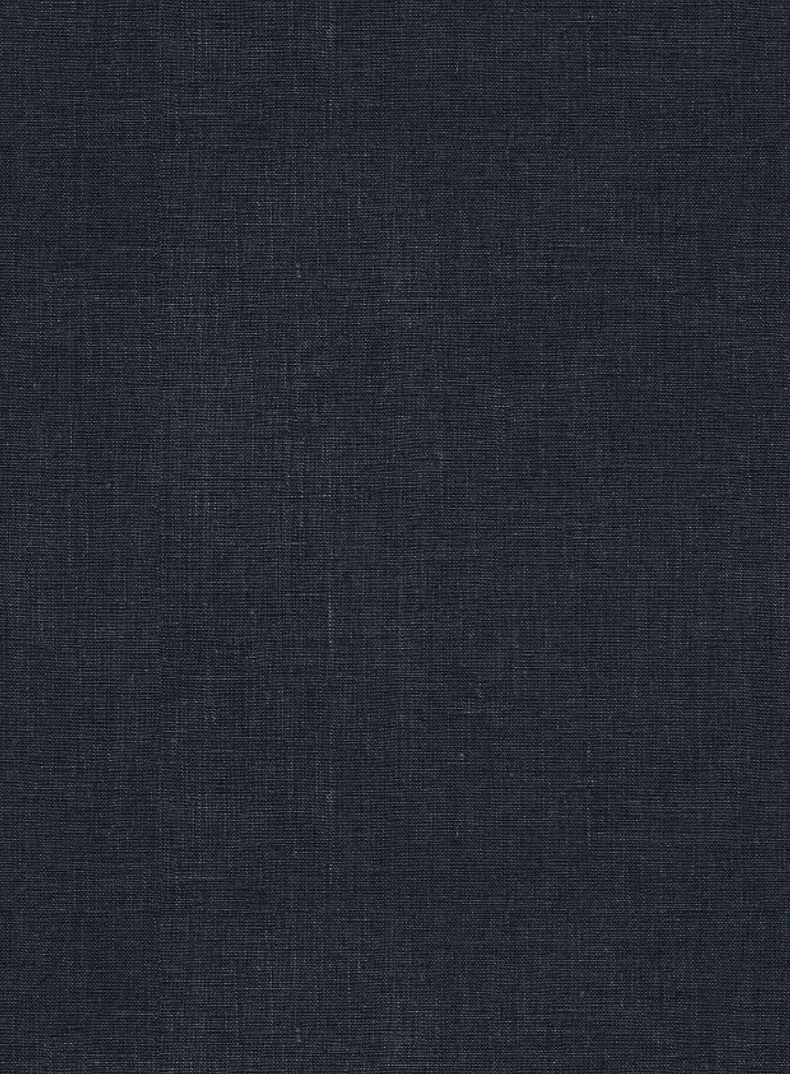 Dark Blue Linen Highland Trousers - Image 7