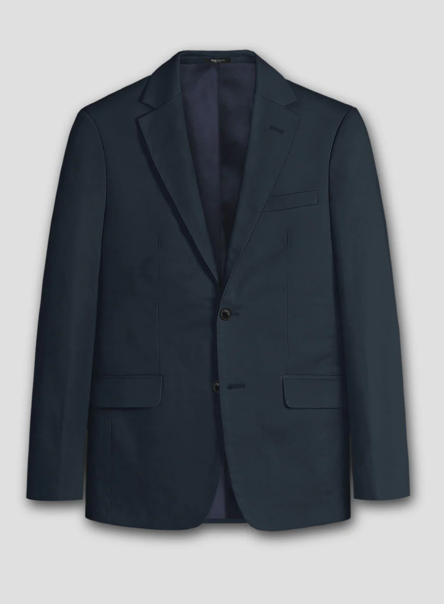 Dark Blue Stretch Chino Suit - Image 2