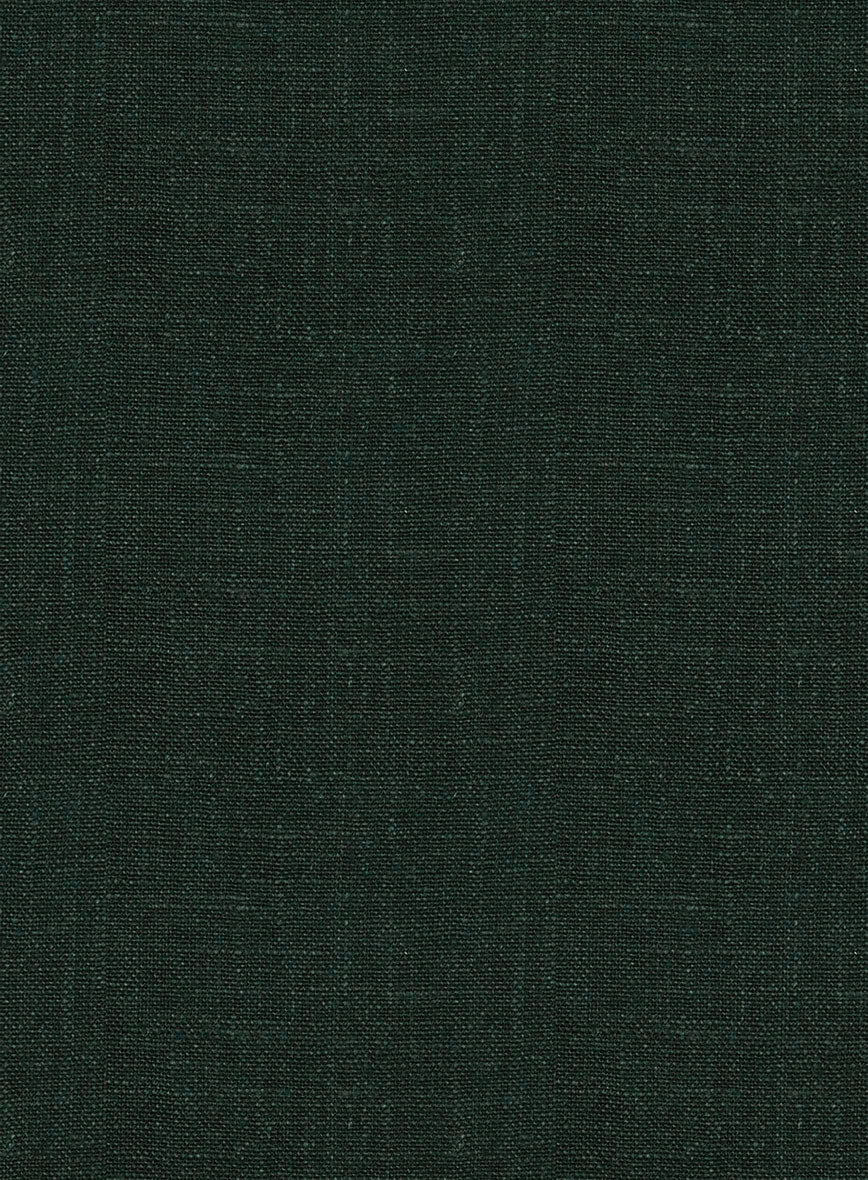 Dark Bottle Green Linen Boys Suit - Image 7
