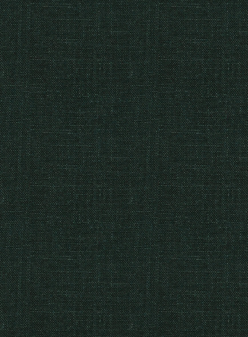 Dark Bottle Green Linen Jacket - Image 3