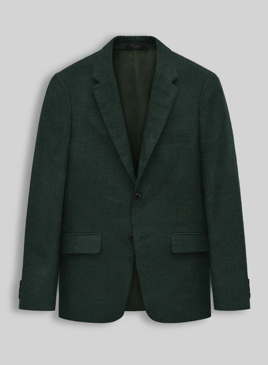 Dark Bottle Green Linen Suit - Image 3