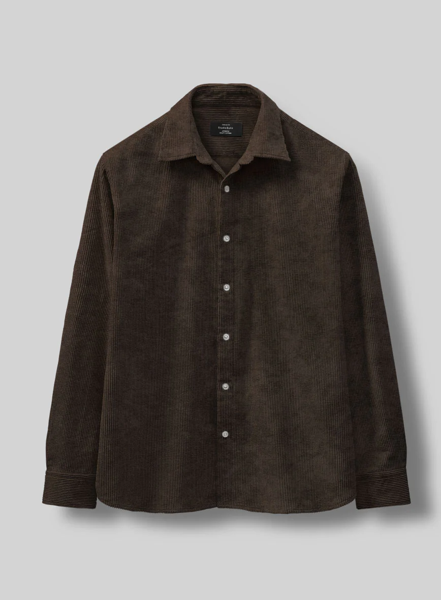 Dark Brown Corduroy Shirt - Image 3