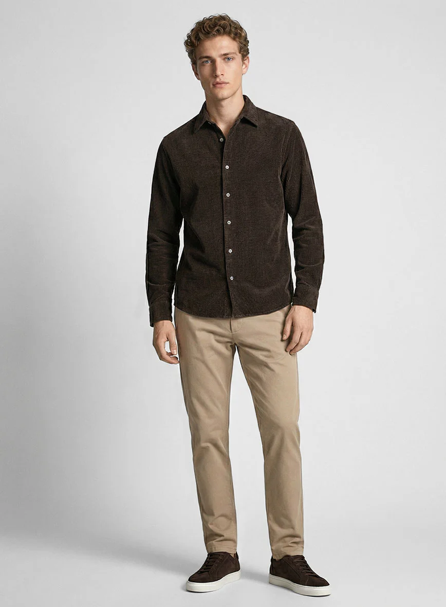 Dark Brown Corduroy Shirt - Image 4