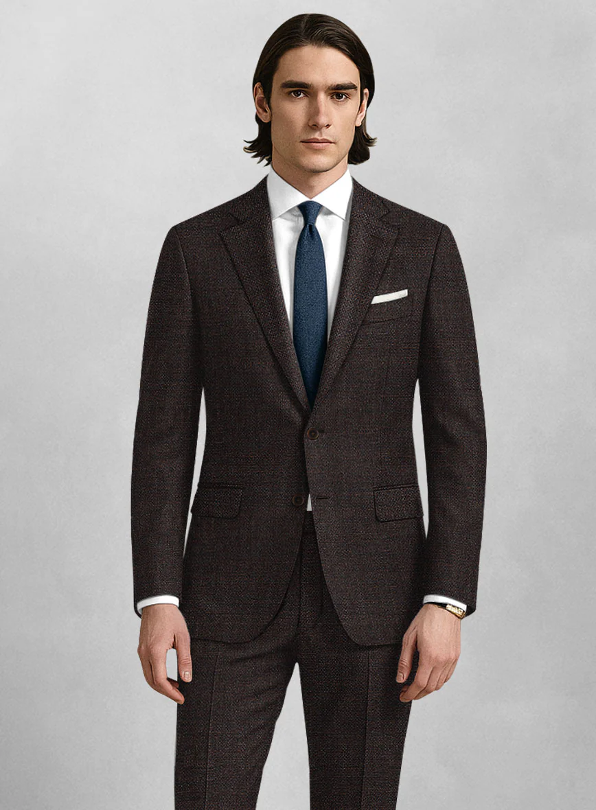 Dark Brown Hopsack Suit - Image 3