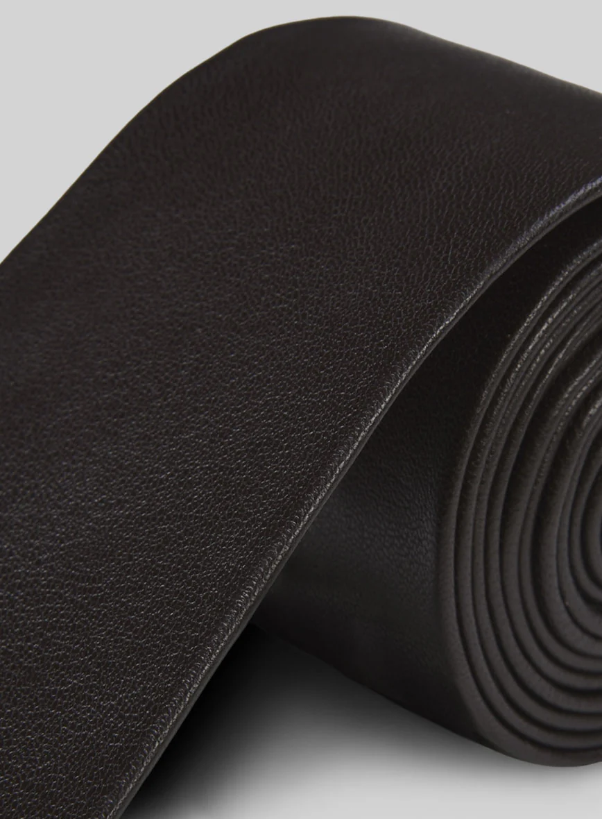 Dark Brown Leather Tie - Image 3