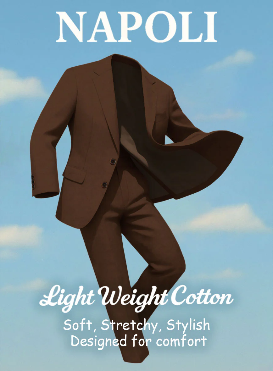 Dark Brown Napoli Stretch Light Weight Cotton Jacket - Image 4