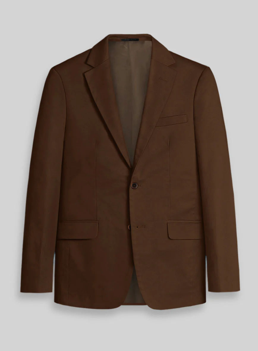 Dark Brown Napoli Stretch Light Weight Cotton Suit - Image 2