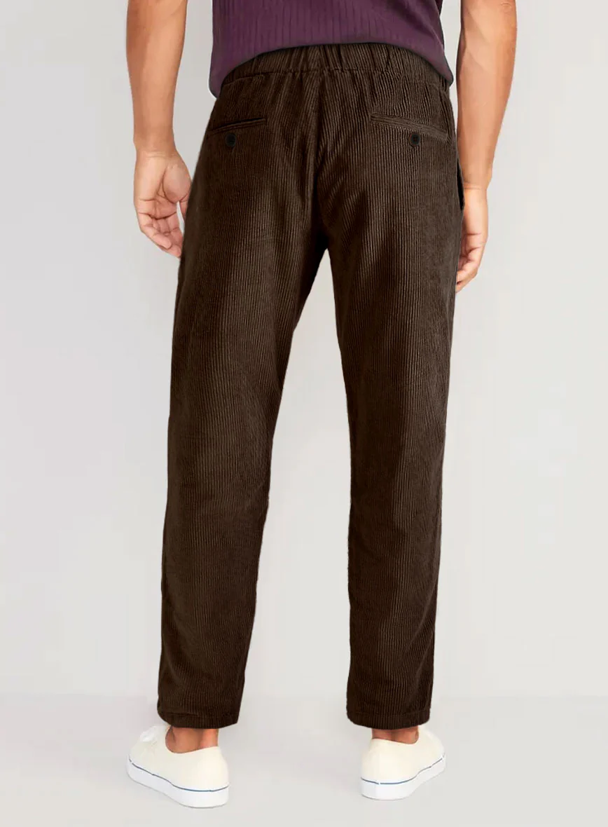 Dark Brown Stretch Pin Corduroy Easy Pants - Image 2