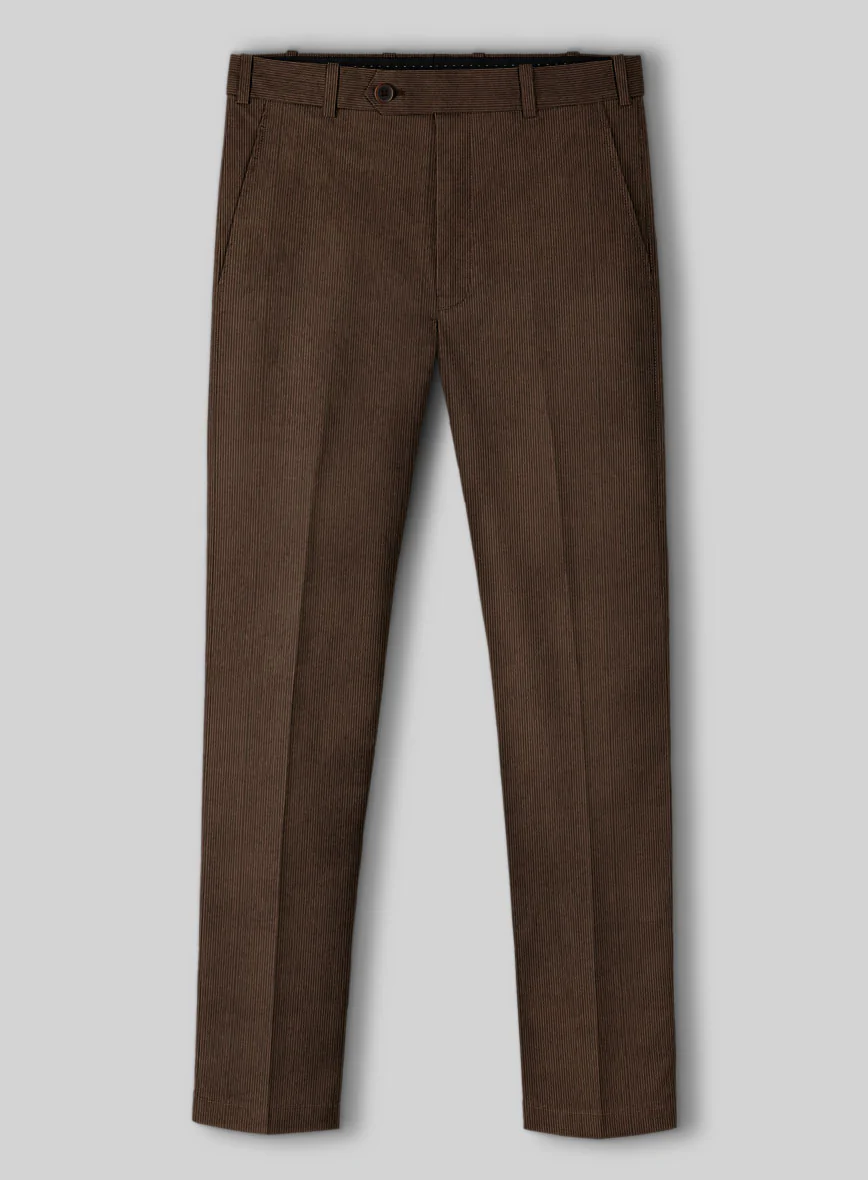 Dark Brown Stretch Pin Corduroy Suit - Image 5