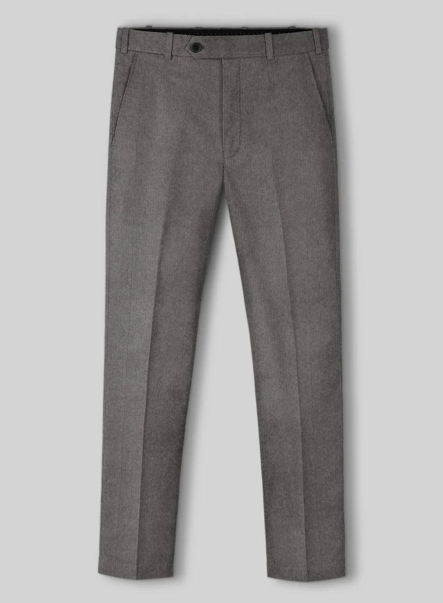 Dark Gray Stretch Pin Corduroy Pants - Image 2