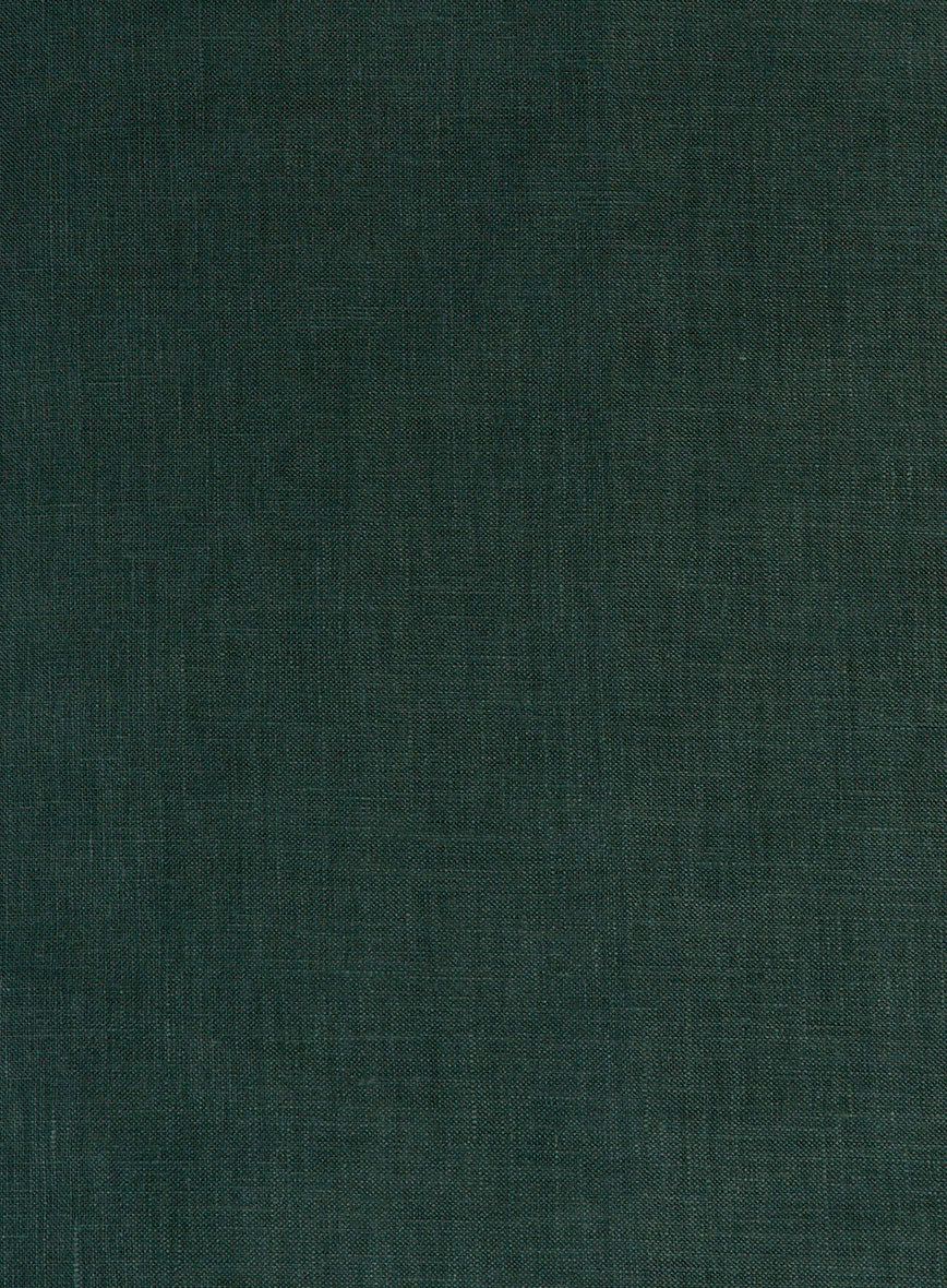 Dark Moss Pure Linen Shirt - Image 5