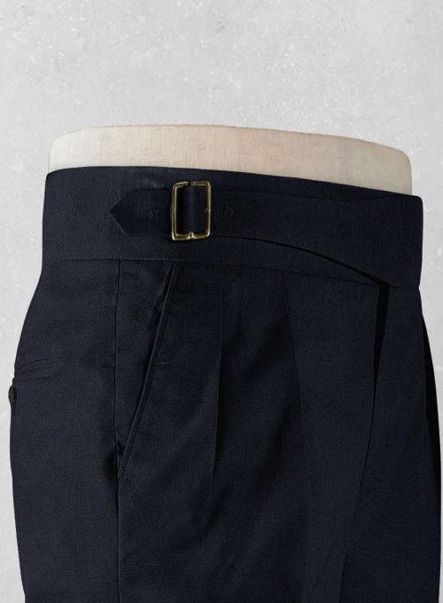 Dark Navy Blue Chino Gurkha Trousers - Image 3
