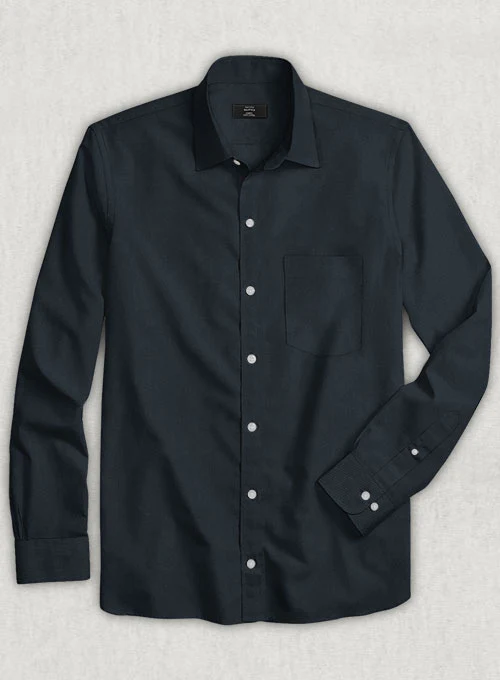 Dark Navy Stretch Twill Shirt - Image 2