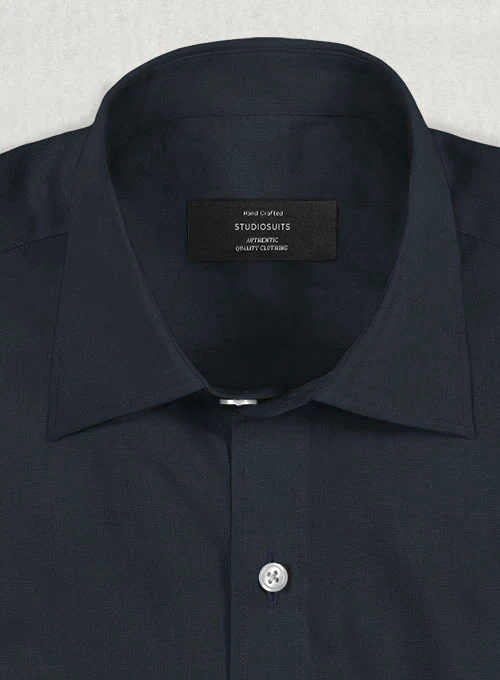 Dark Navy Stretch Twill Shirt - Image 3