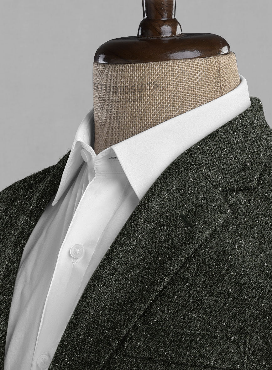 Dark Olive Flecks Donegal Tweed Jacket - Image 3