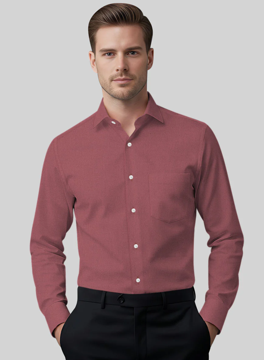 Dark Rose Stretch Poplene Shirt - Image 2