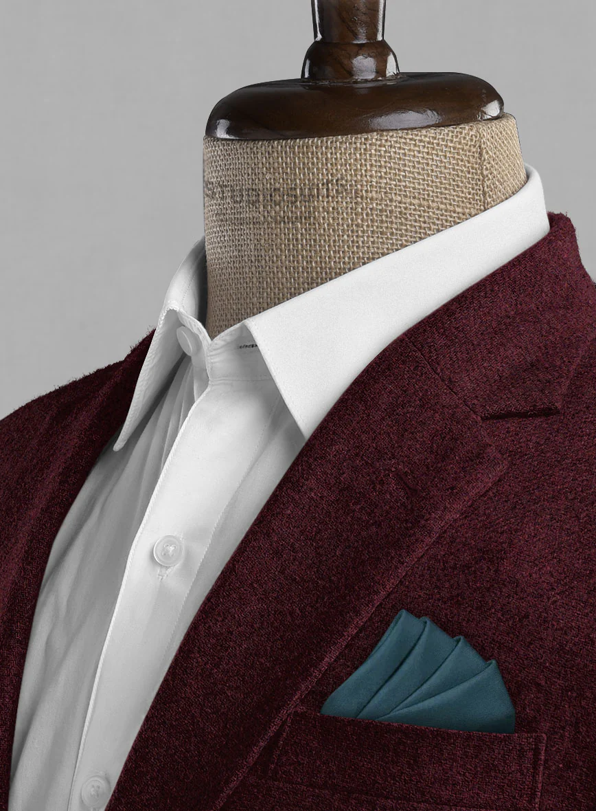 Dark Wine Heavy Tweed Jacket - Image 4