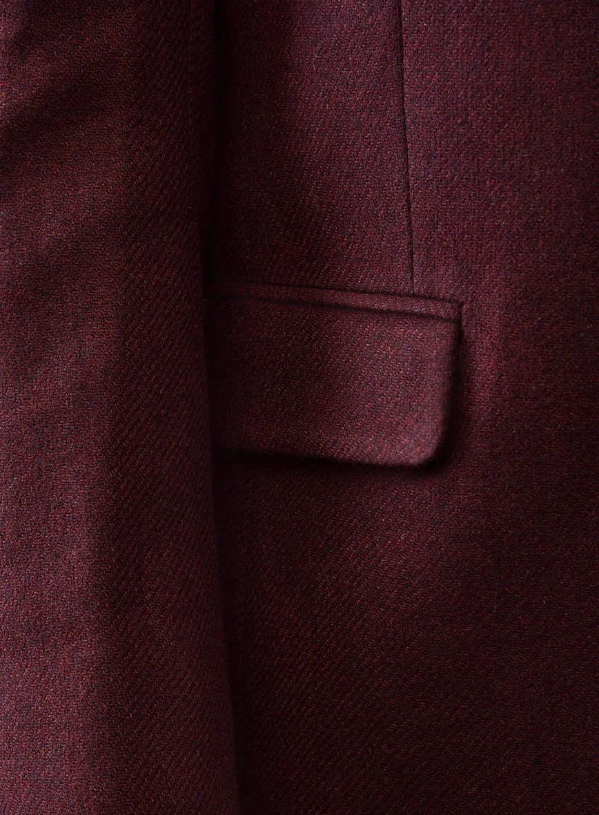 Dark Wine Heavy Tweed Jacket - Image 5