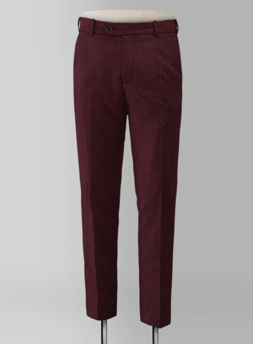 Dark Wine Heavy Tweed Suit - Image 10