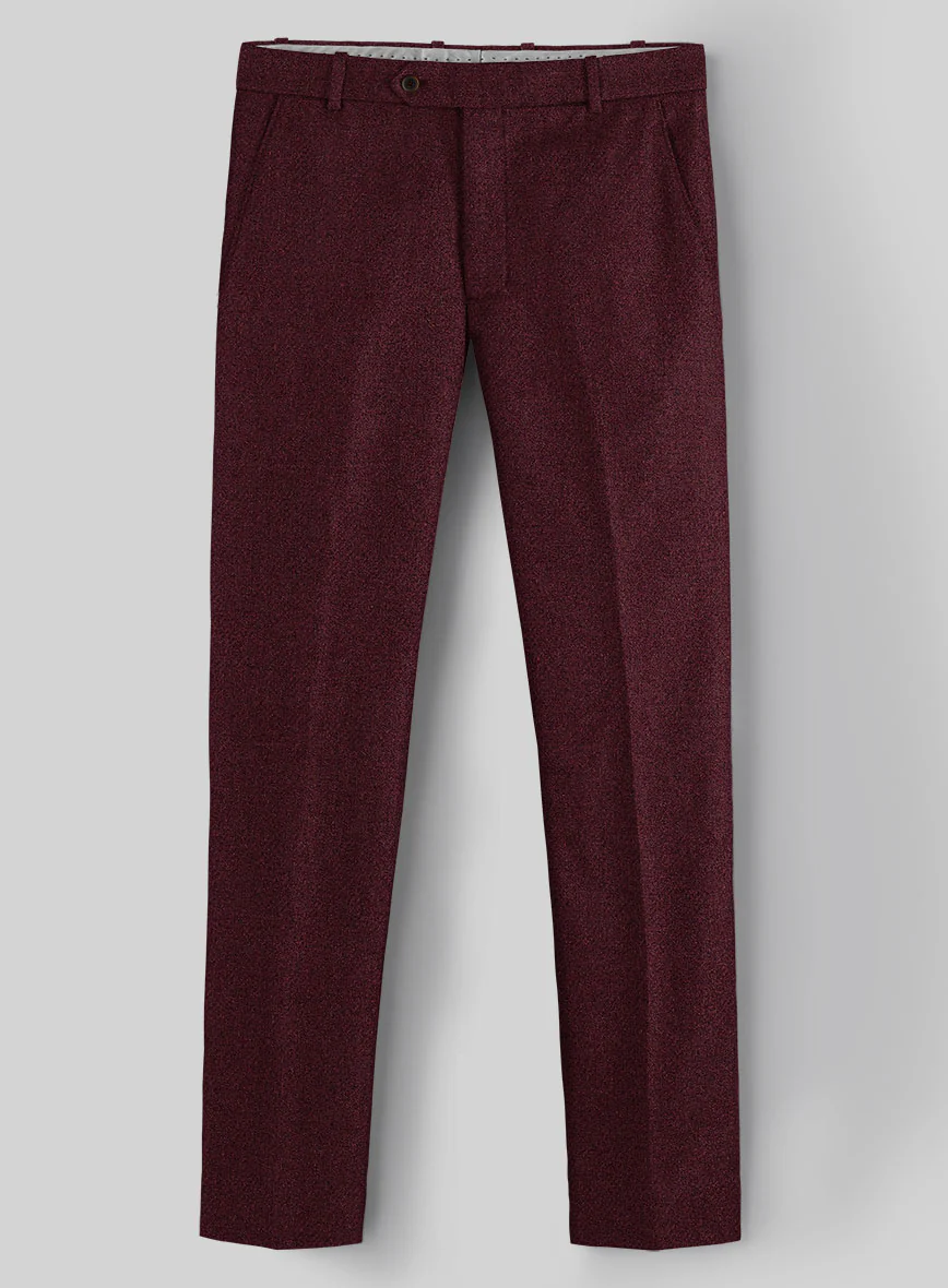 Dark Wine Heavy Tweed Suit - Image 8