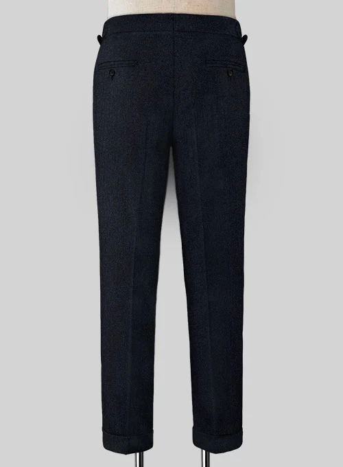 Deep Blue Heavy Highland Tweed Trousers - Image 3