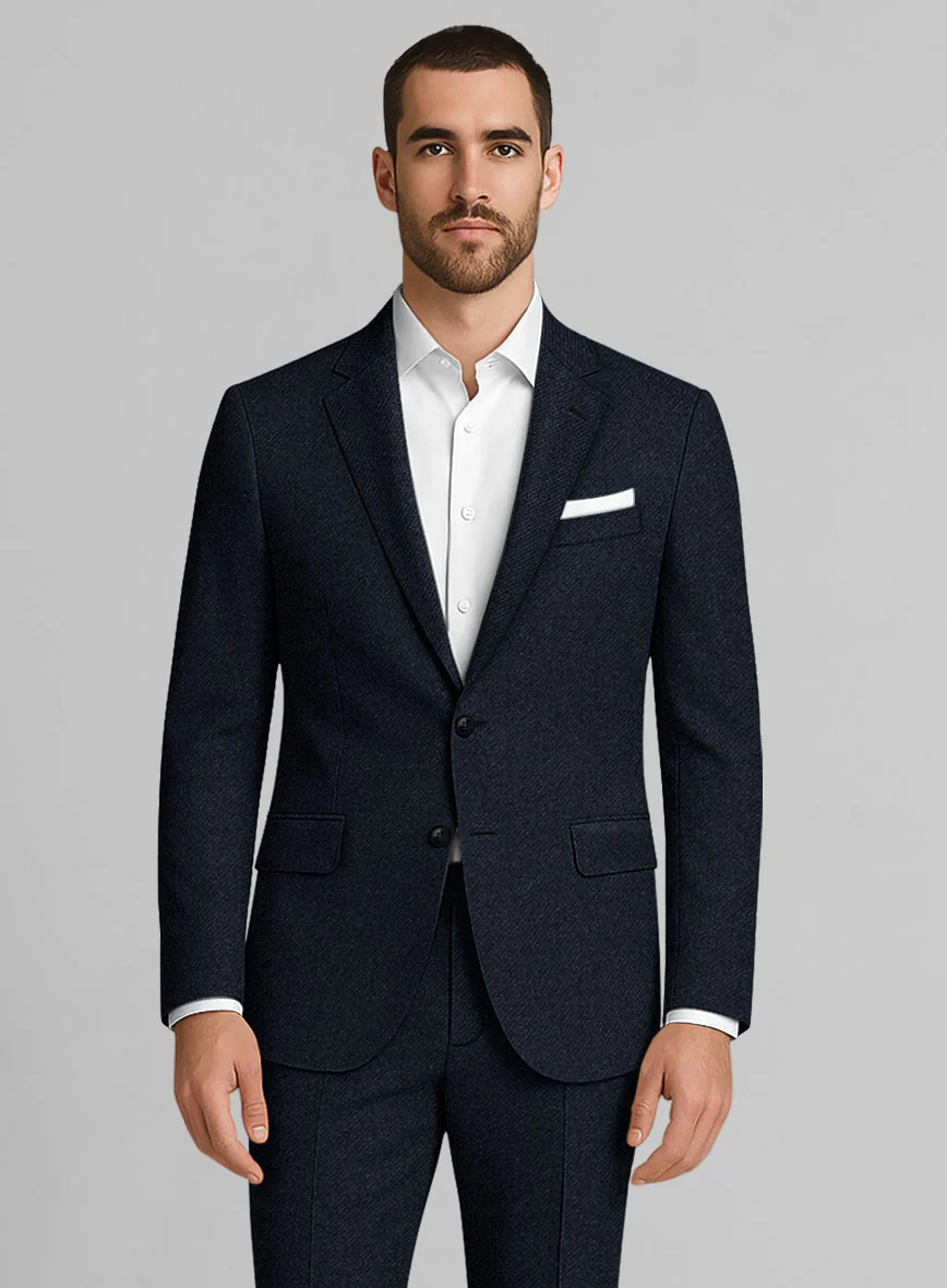 Deep Blue Heavy Tweed Suit - Image 5