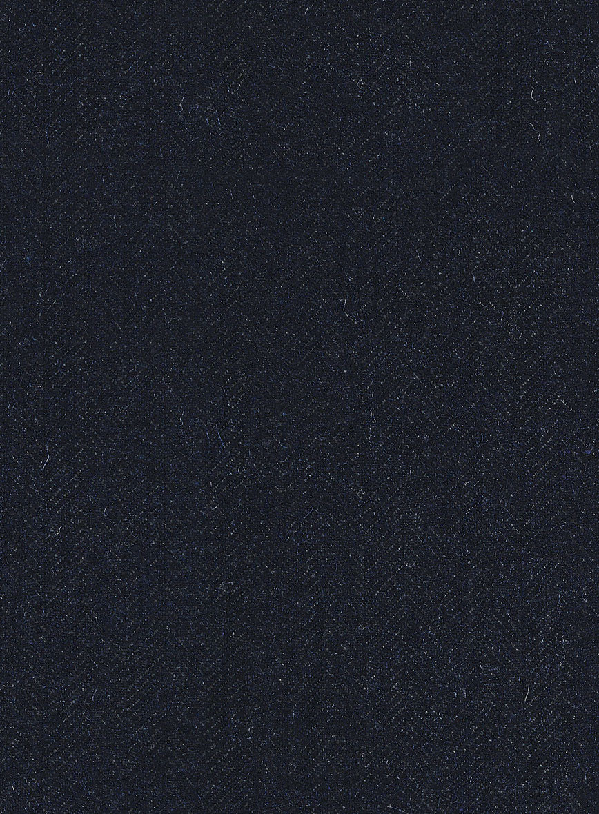 Deep Blue Herringbone Tweed Jacket - Image 3