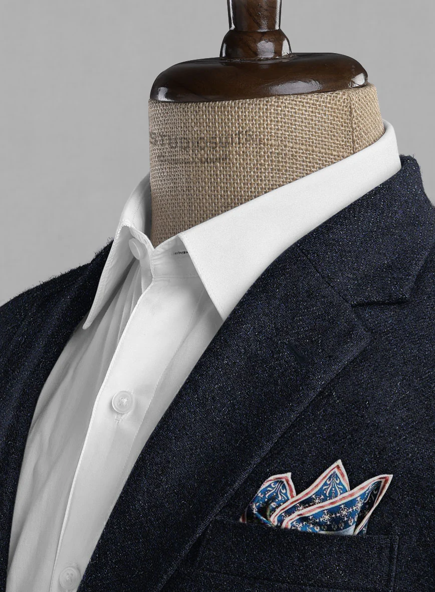 Deep Blue Herringbone Tweed Suit - Image 4