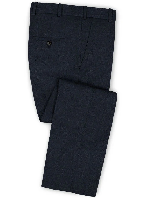 Deep Blue Herringbone Tweed Double Breasted Suit - Image 3