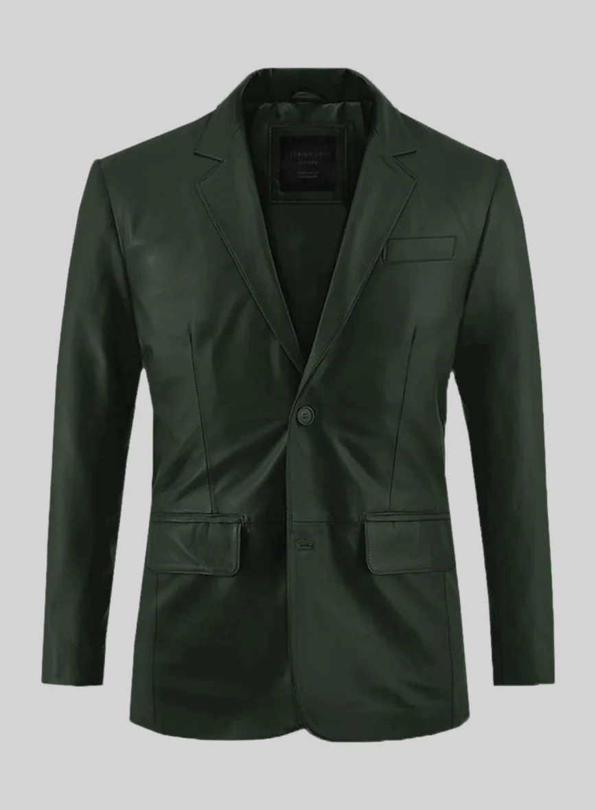 Deep Olive Leather Suit - Image 2