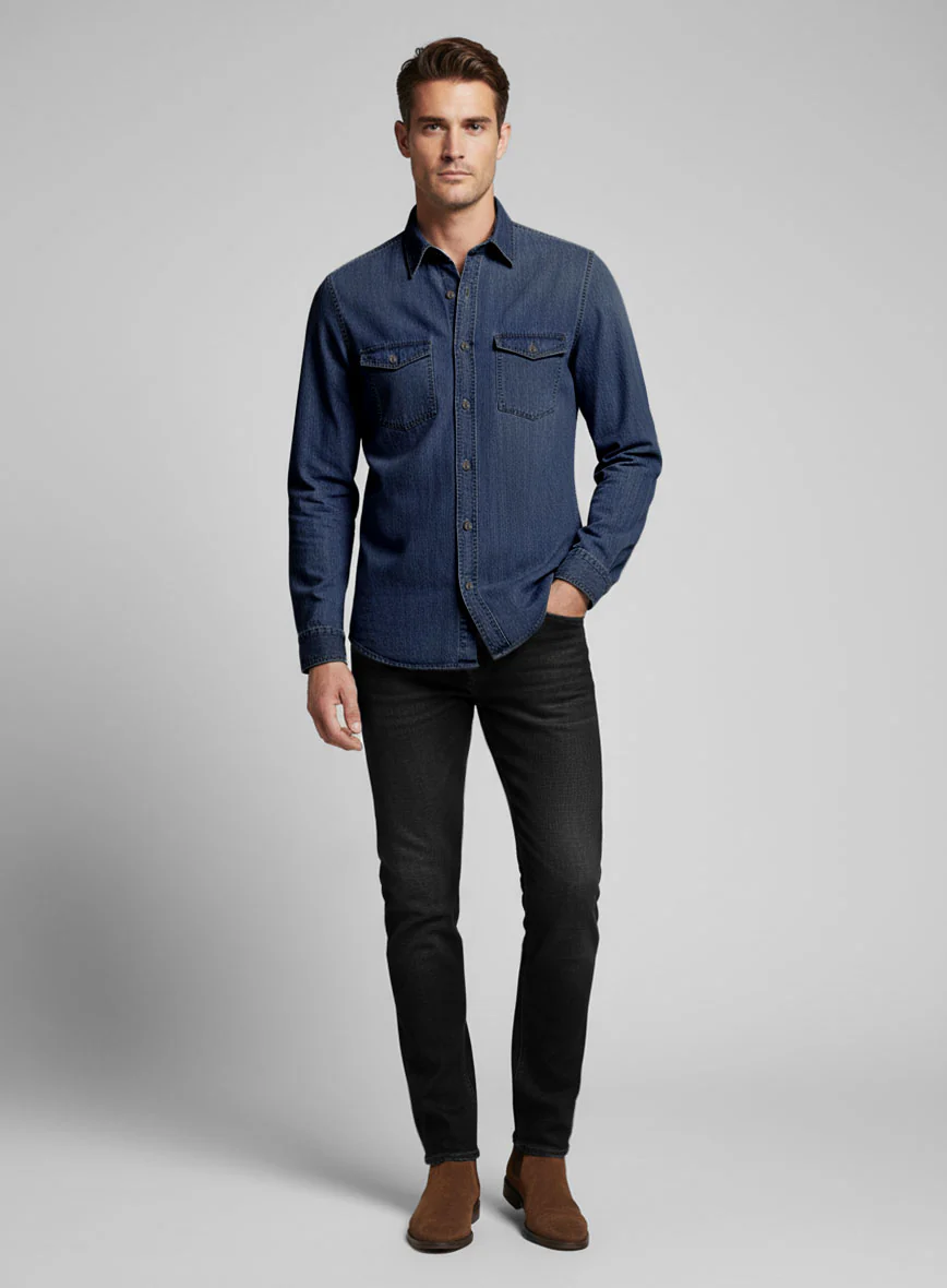 Denim Shirt - Hard Washed - Image 4