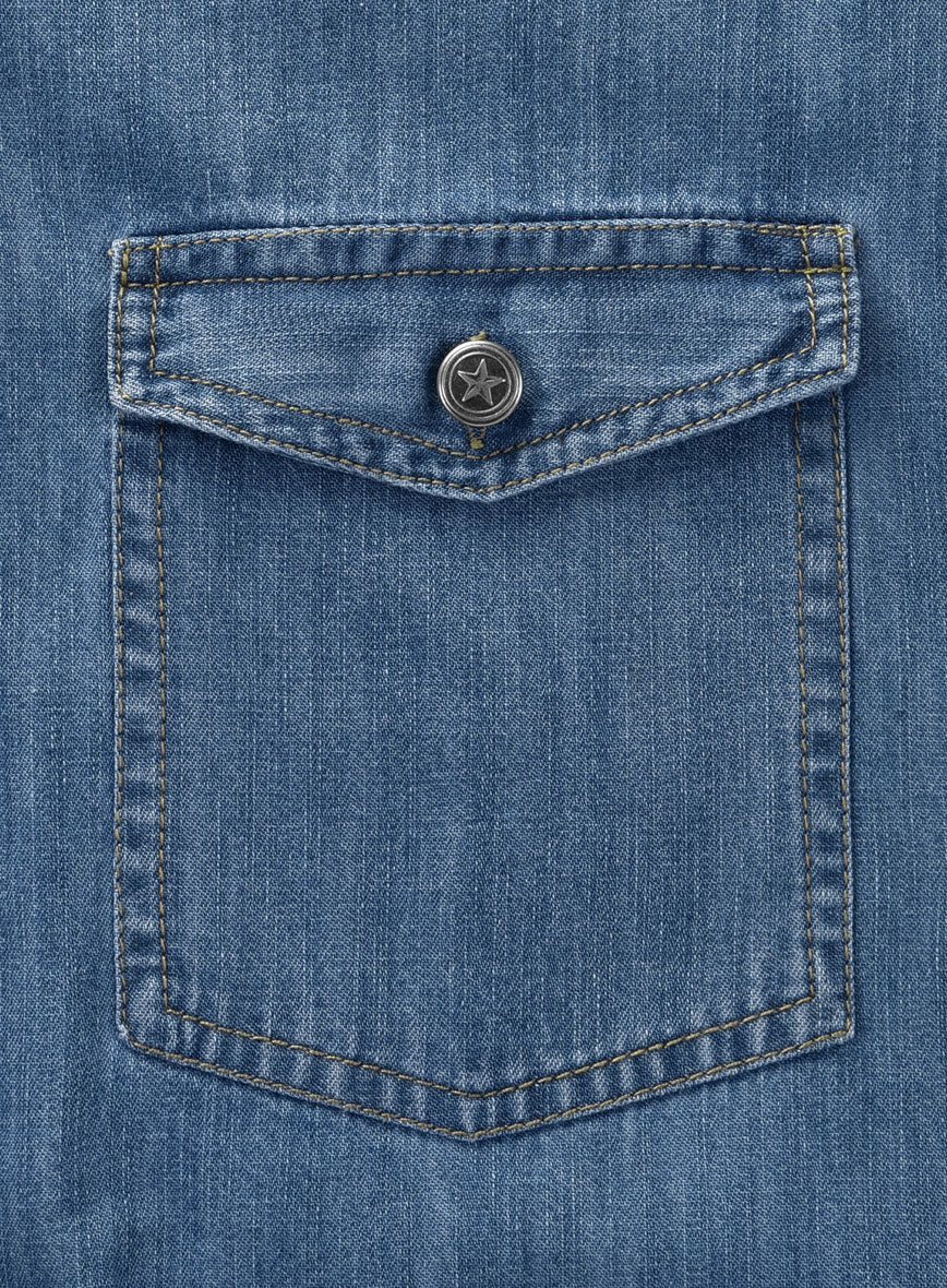 Denim Shirt - Light Washed - Image 6