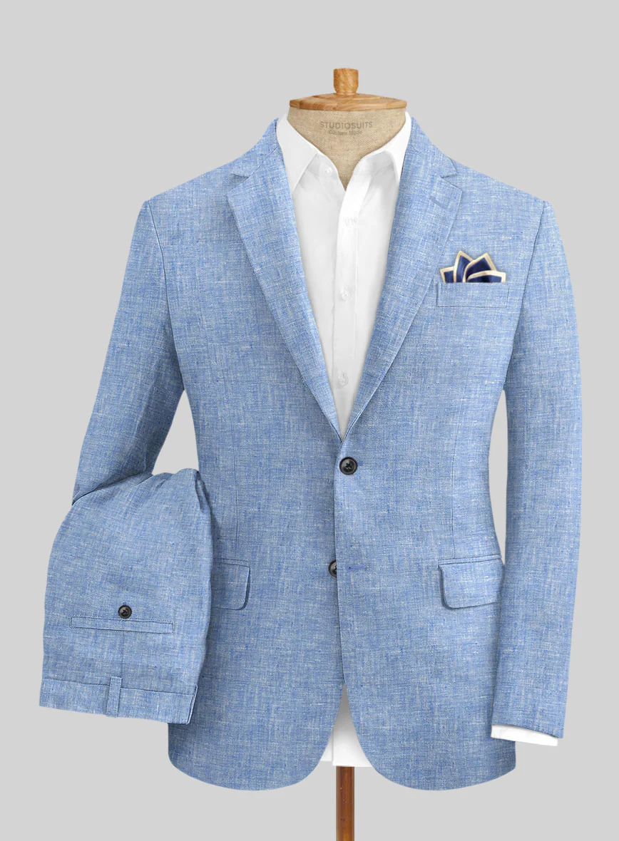 Desert Blue Linen Suit - Image 2