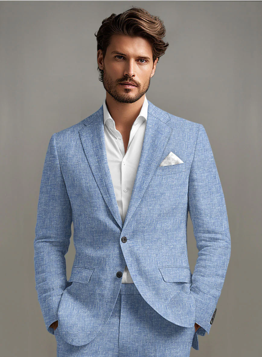 Desert Blue Linen Suit - Image 5
