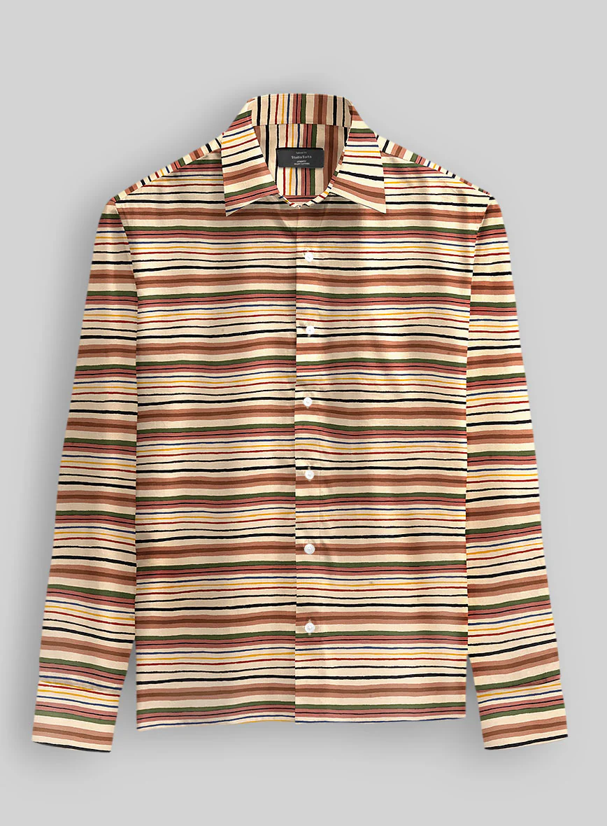 Desert Caravan Stripe Cotton Shirt - Image 2