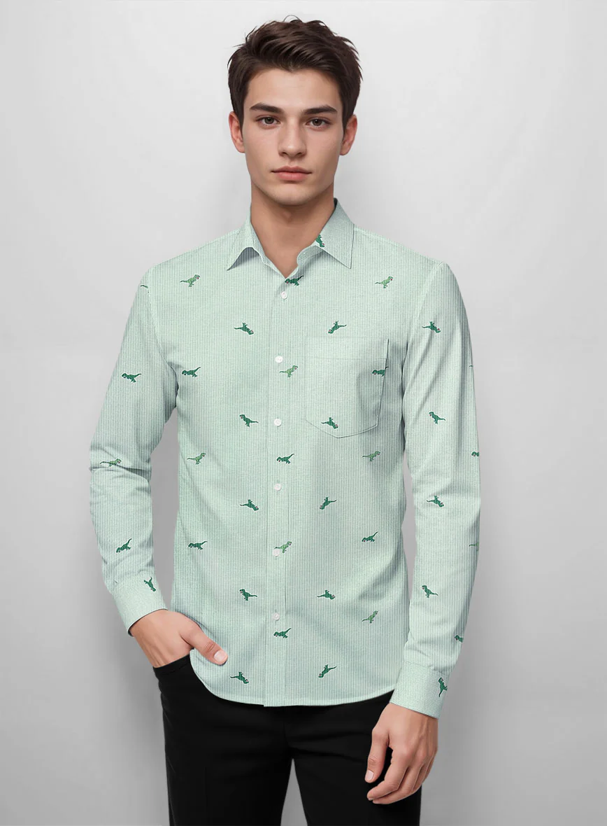 Dino Stripe Cotton Lycra Shirt - Image 2