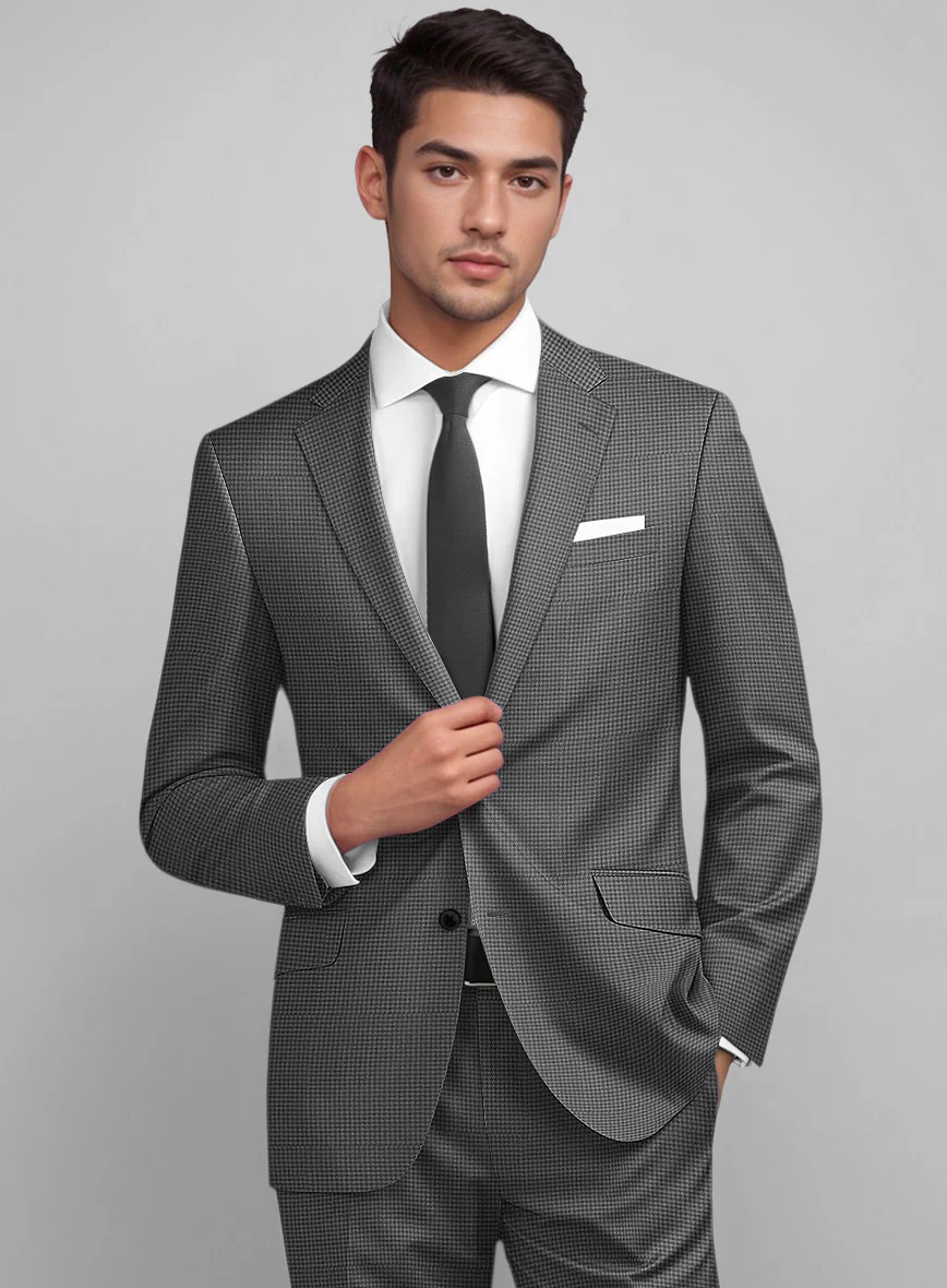 Dogtooth Wool Gray Suit - Image 3