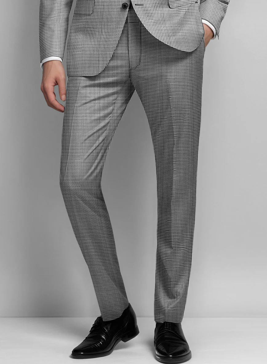 Dogtooth Wool Light Gray Suit - Image 6