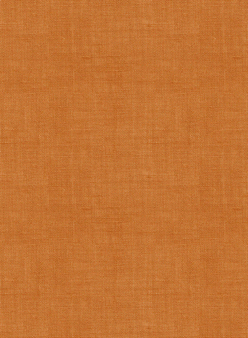 Dublin Autumn Orange Linen Shirt - Image 4