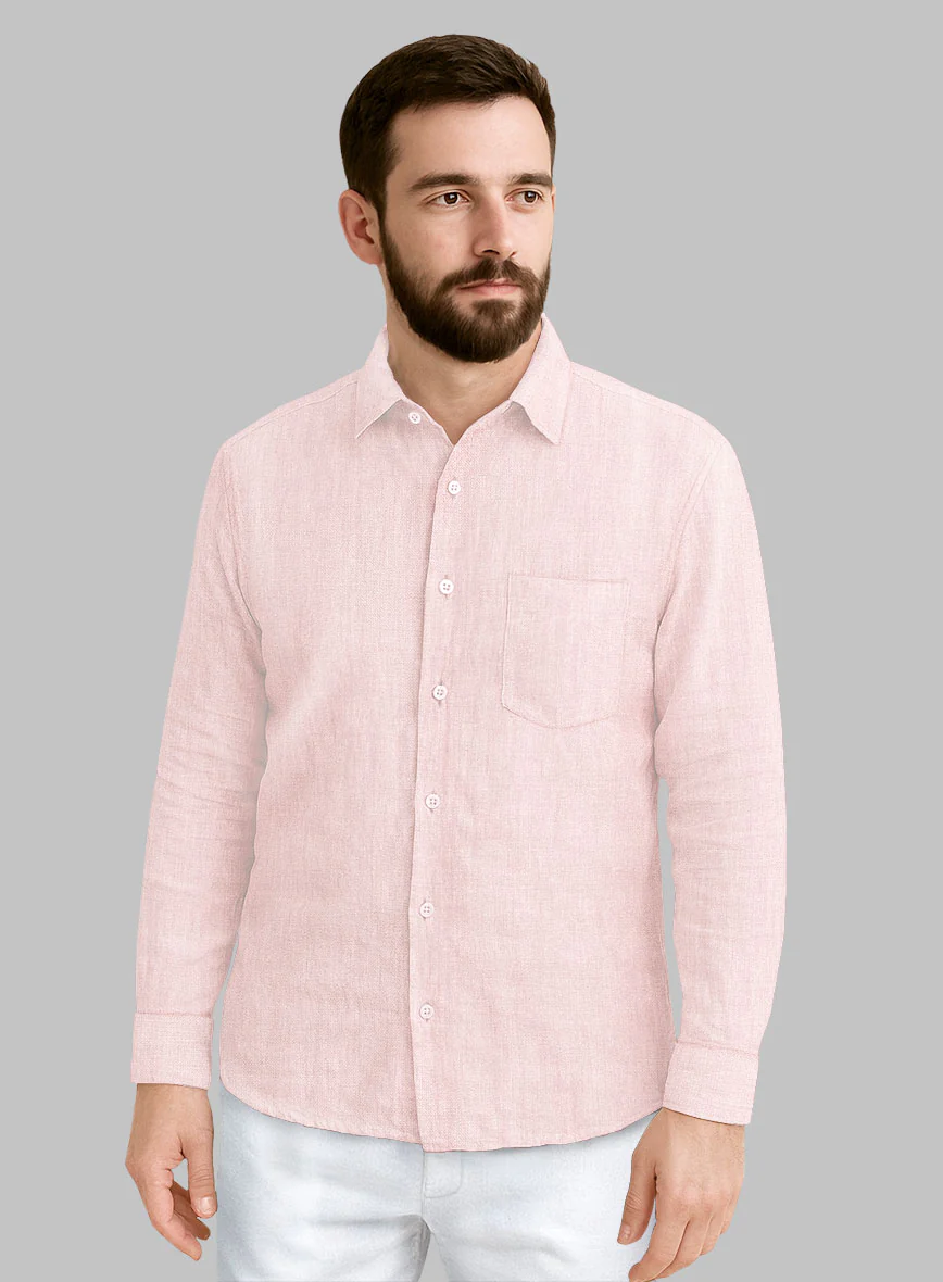 Dublin Baby Pink Linen Shirt - Image 2