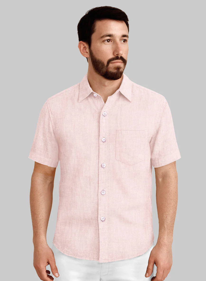 Dublin Baby Pink Linen Shirt - Image 2