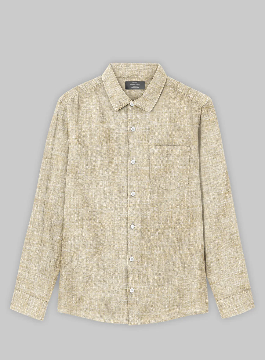 Dublin Barley Brown Linen Shirt - Image 3